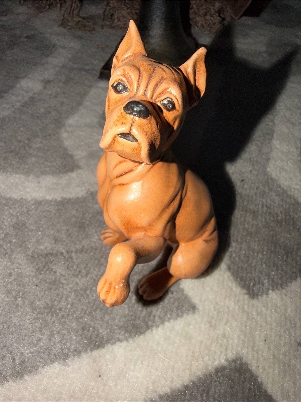 Small 5” Fawn Boxer Figurine